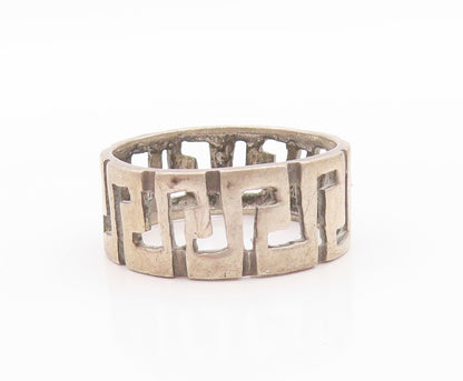 925 Sterling Silver Vintage Ring Antique Maze Key Design Cutout Sz 12.5  RG33361