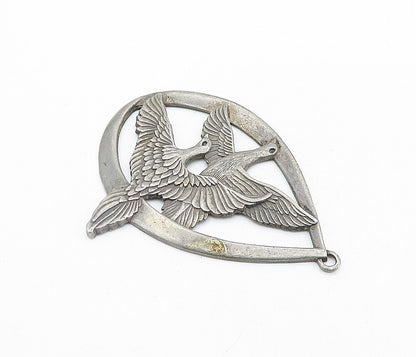 WALLACE 925 Sterling Silver  Vintage Peace On Earth 1972 Birds Pendant  PT4502