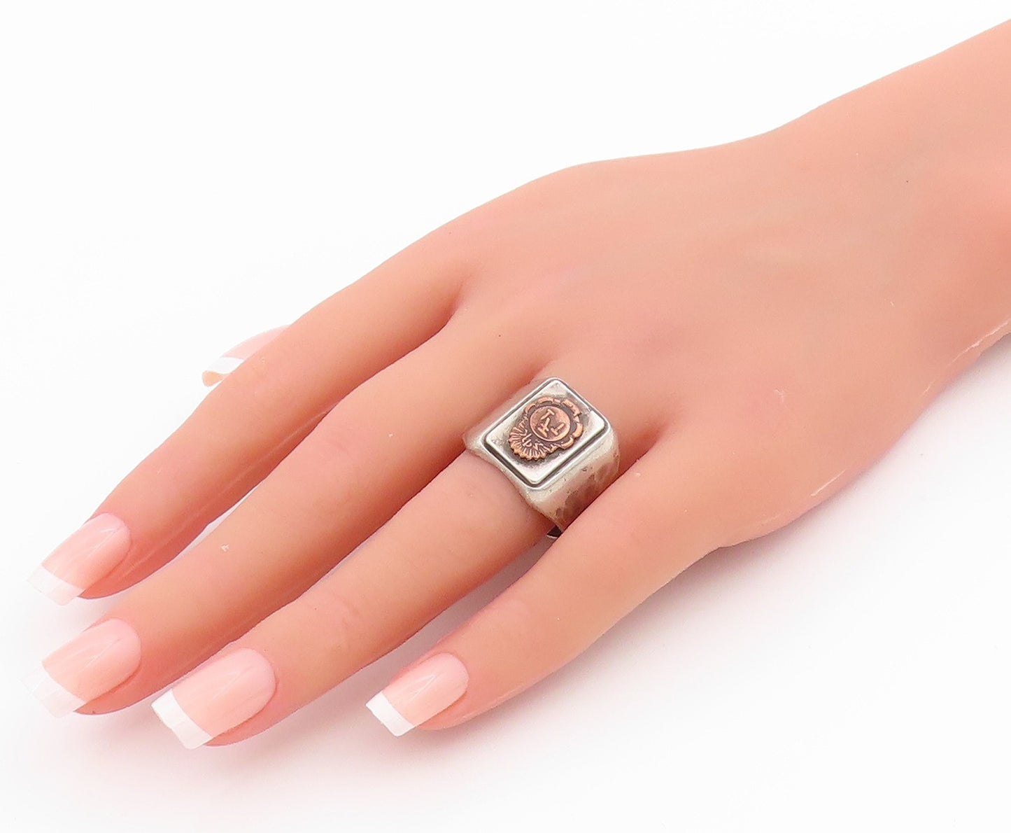 925 Sterling Silver Vintage Ring Antique French Sports Federation Sz 10  RG33160