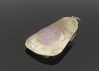 925 Sterling Silver  Vintage Dark Tone Etched Detail Sandal Pendant  PT17963