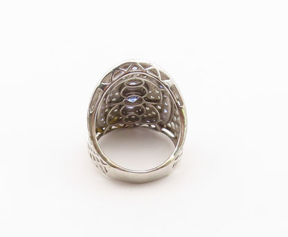 925 Sterling Silver Vintage Ring Tanzanite & Topaz Cluster Band  Sz 10  RG36638