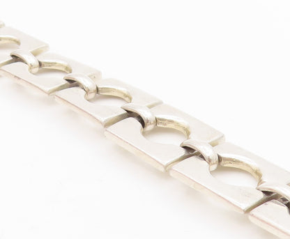 925 Sterling Silver Vintage Bracelet MEXICO Interlocking Open Squares BT11521
