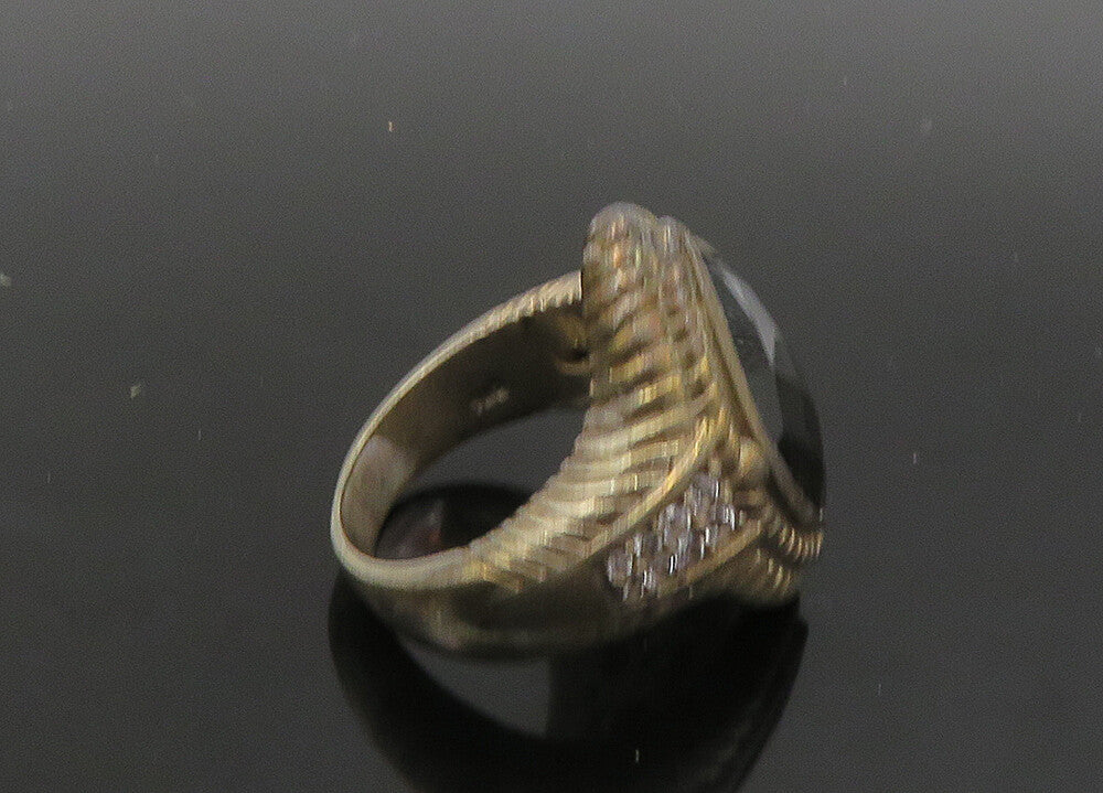925 Sterling Silver   Vintage Smoky Topaz Pointed Cocktail Ring Sz 7  RG23017