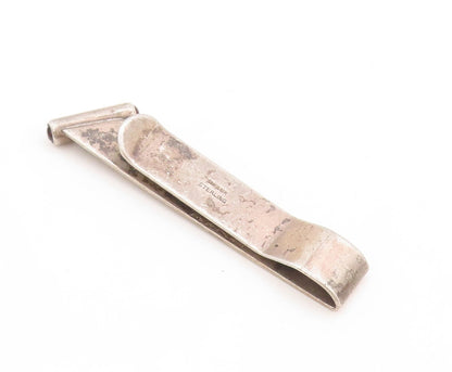 925 Sterling Silver Vintage Tie Clip SWANK Minimalist Dark Tone  TR3827