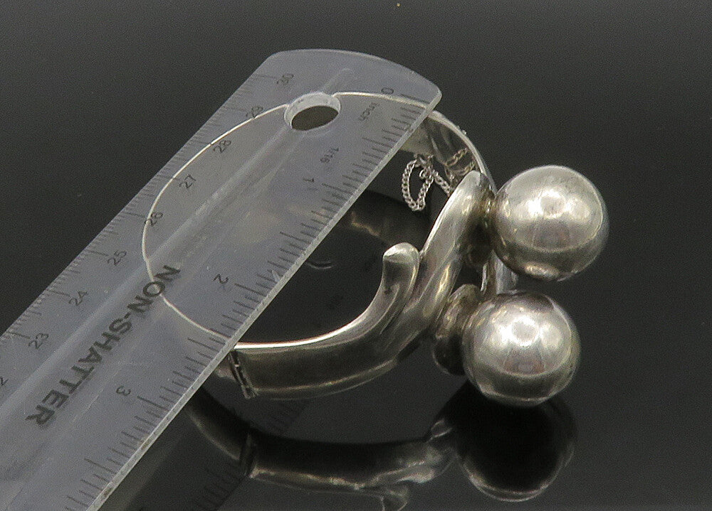 MORENA MEXICO 925 Silver  Vintage Shiny Modernist Bangle Bracelet  BT8948