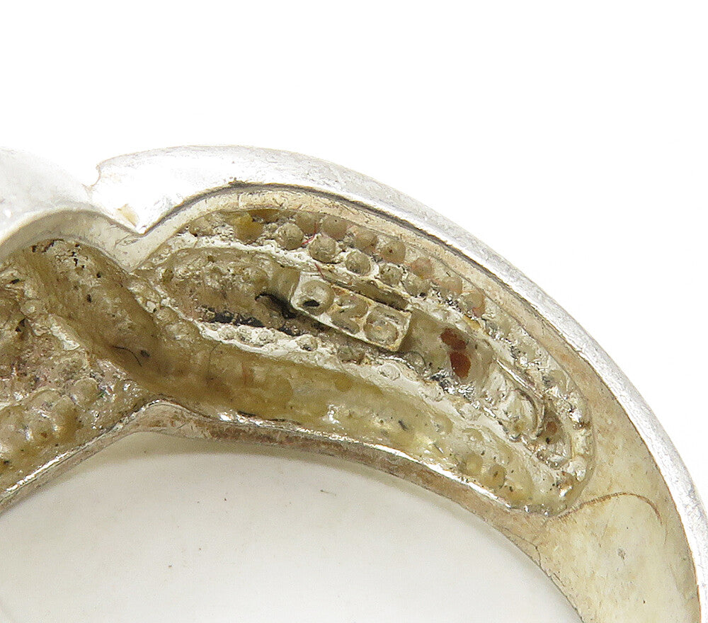925 Sterling Silver  Vintage Dark Tone Shiny Smooth Band Ring Sz 6  RG15561