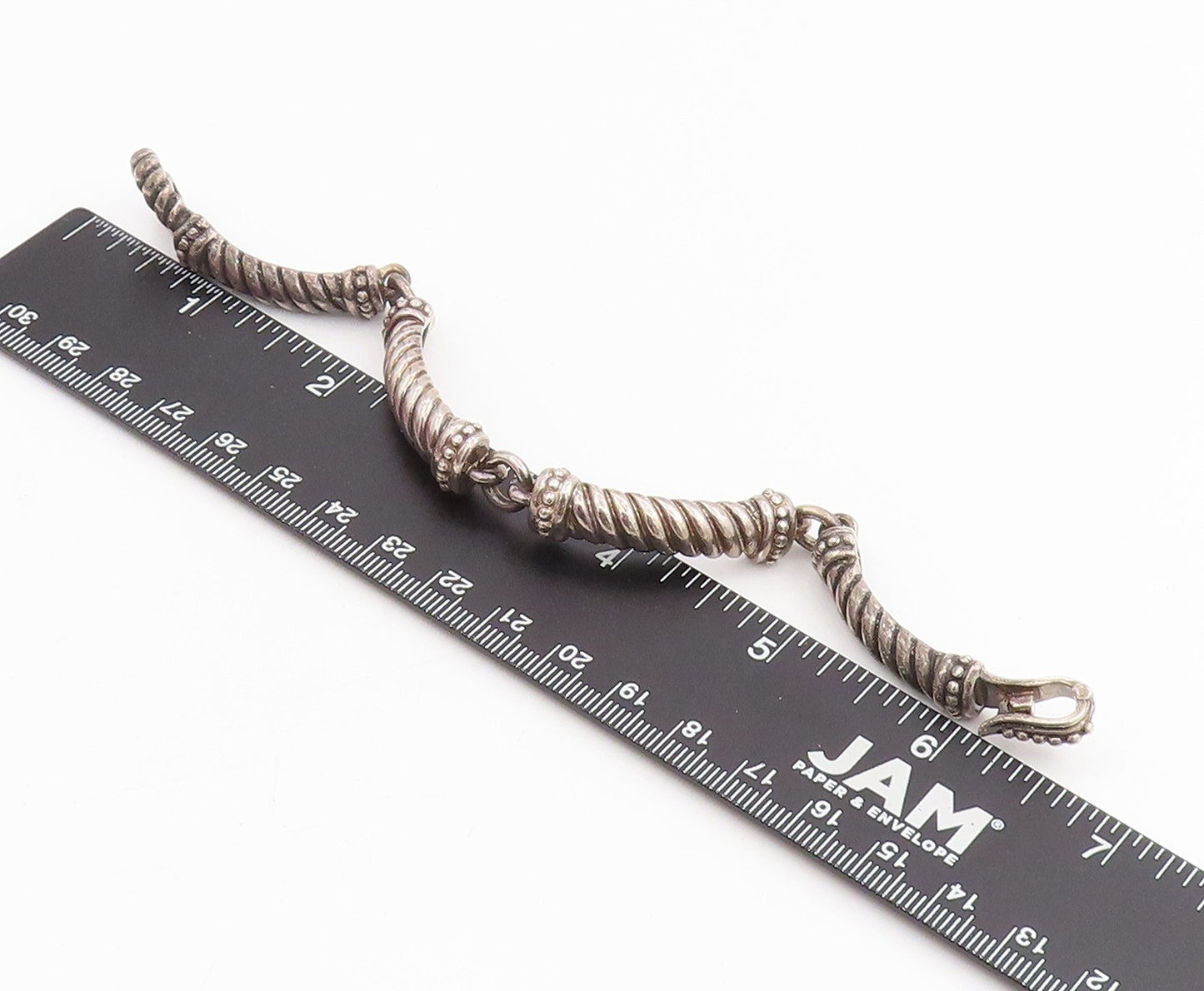925 Sterling Silver Vintage Bracelet WHITHEY KELLY Twisted Rope Link  BT11489