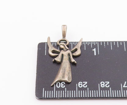 925 Sterling Silver  Vintage Angel Woman With Gown Pendant  PT21129