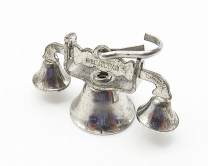 925 Sterling Silver  Vintage Dark Tone Old Fashioned Telephone Pendant  PT8488
