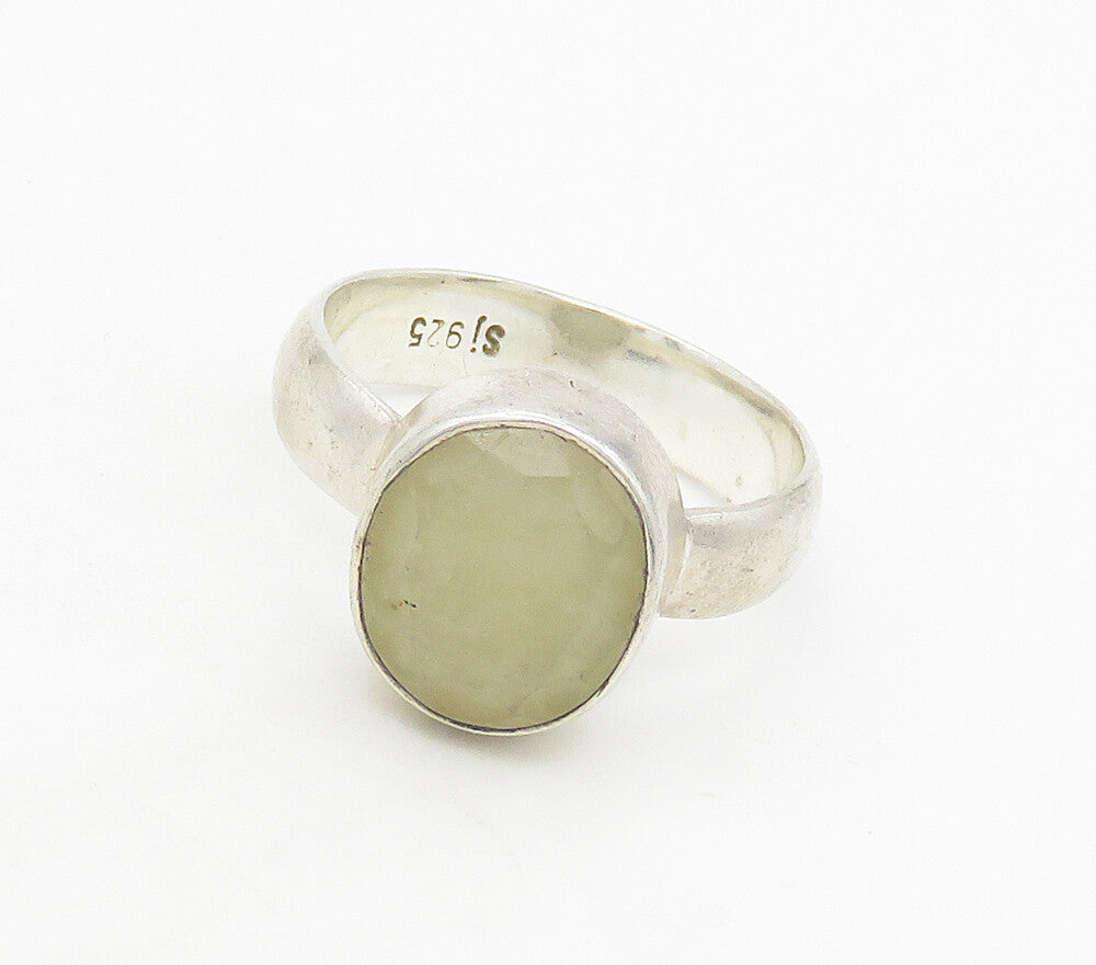 925 Sterling Silver  Vintage Faceted Quartz Smooth Cocktail Ring Sz 7  RG16933