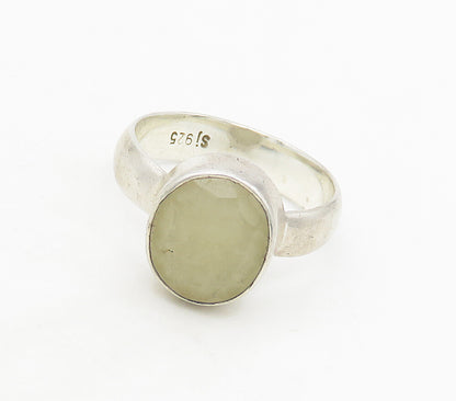 925 Sterling Silver  Vintage Faceted Quartz Smooth Cocktail Ring Sz 7  RG16933