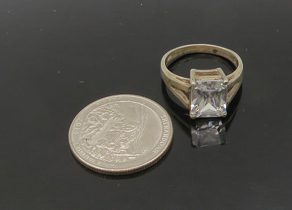 925 Sterling Silver  Vintage Cubic Zirconia Split Shank Band Ring Sz 8 RG21198