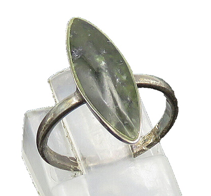 925 Sterling Silver  Vintage Obsidian Smooth Cocktail Ring Sz 5  RG20655