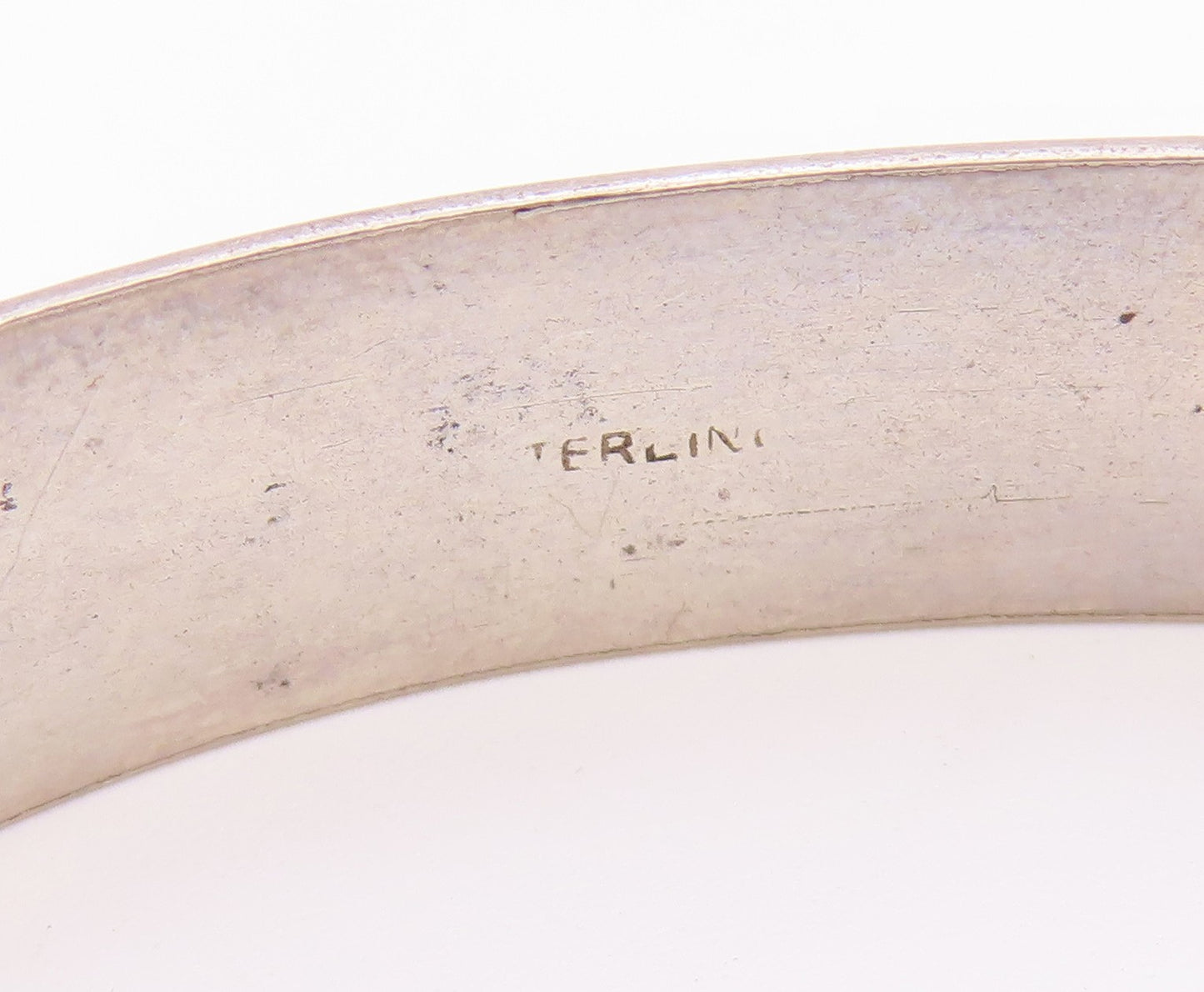 925 Sterling Silver  Vintage Shiny Smooth Wavy Hook Bangle Bracelet  BT8765
