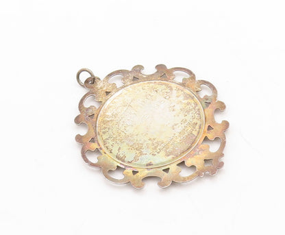 925 Sterling Silver Vintage Pendant LUNT Enameled Cutout Snow Flake  PT23694