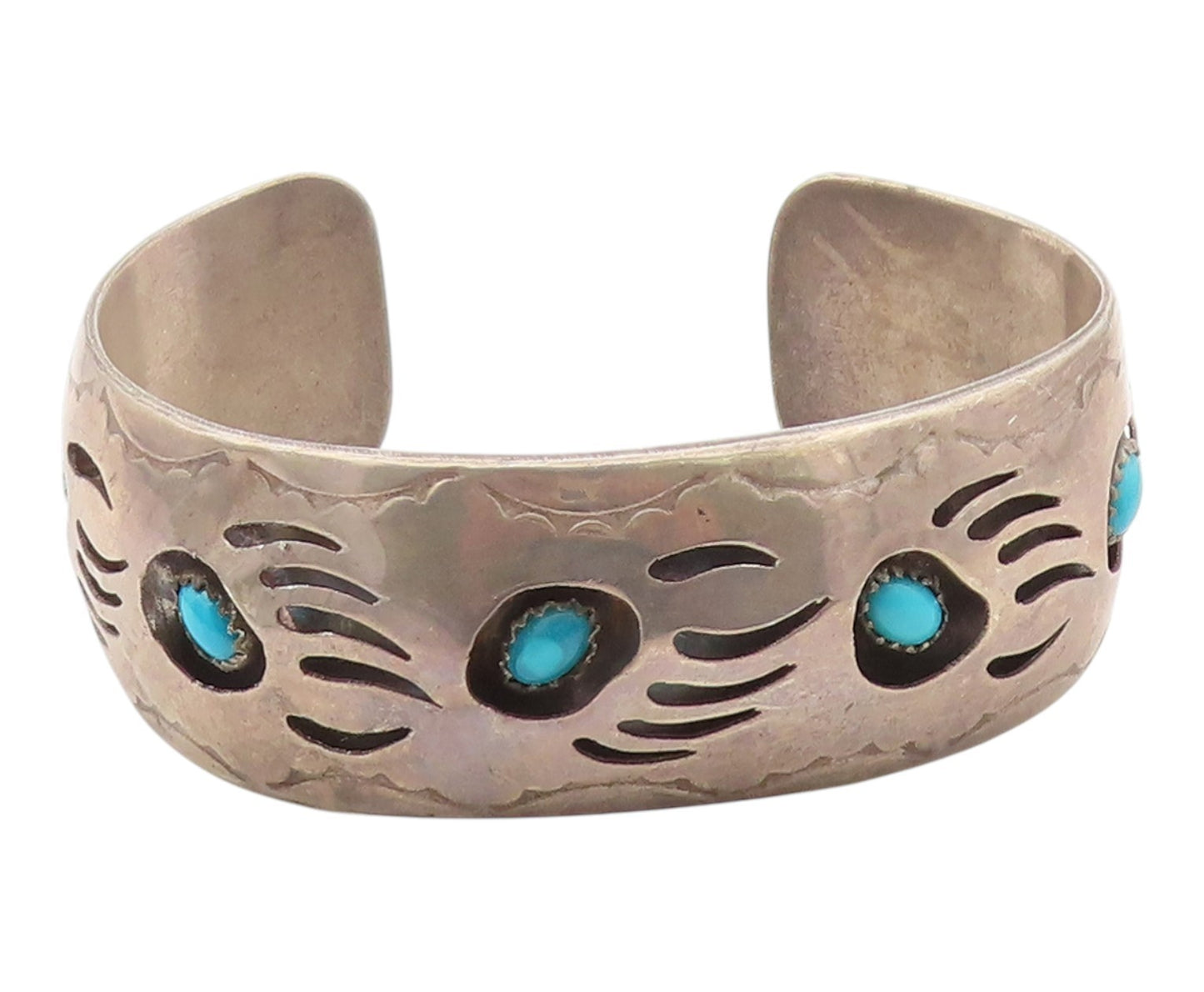 925 Sterling Silver Vintage Bracelet NAVAJO PEARLENE SPENCER Turquoise  BT12107