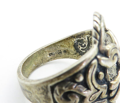 CAROLYN POLLACK 925 Silver  Vintage Dark Tone Swirl Band Ring Sz 10  RG7676