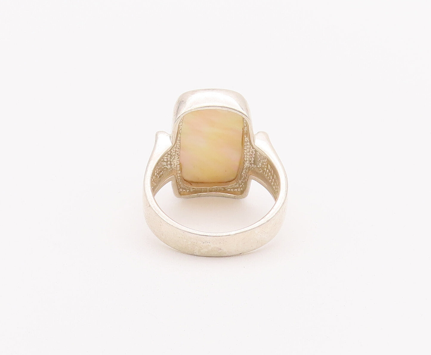 925 Sterling Silver Vintage Ring WHITNEY KELLY Rectangle Glass Sz 10.5  RG27959