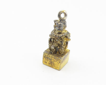KINNEY 925 Sterling Silver  Vintage Petite Statue Drop Pendant  PT8664