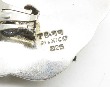 MEXICO 925 Silver  Vintage Shiny Two Tone Rope Twist Drop Earrings  EG5562