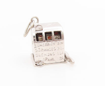 925 Sterling Silver Vintage Pendant Slot Machine With Fruit Details  PT26154