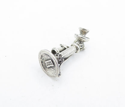 BEAU 925 Sterling Silver  Vintage Old Fashioned Telephone Pendant  PT4900