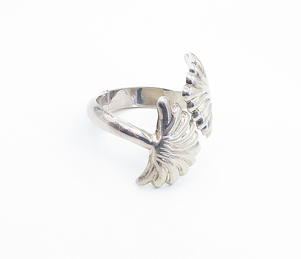 ILARIA 925 Sterling Silver  Vintage Scalloped Bypass Cuff Bracelet  BT3078