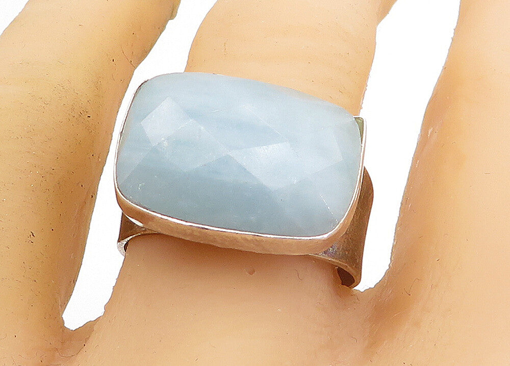 DTR JAY KING 925 Silver  Vintage Blue Chalcedony Cocktail Ring Sz 10.5  RG4838