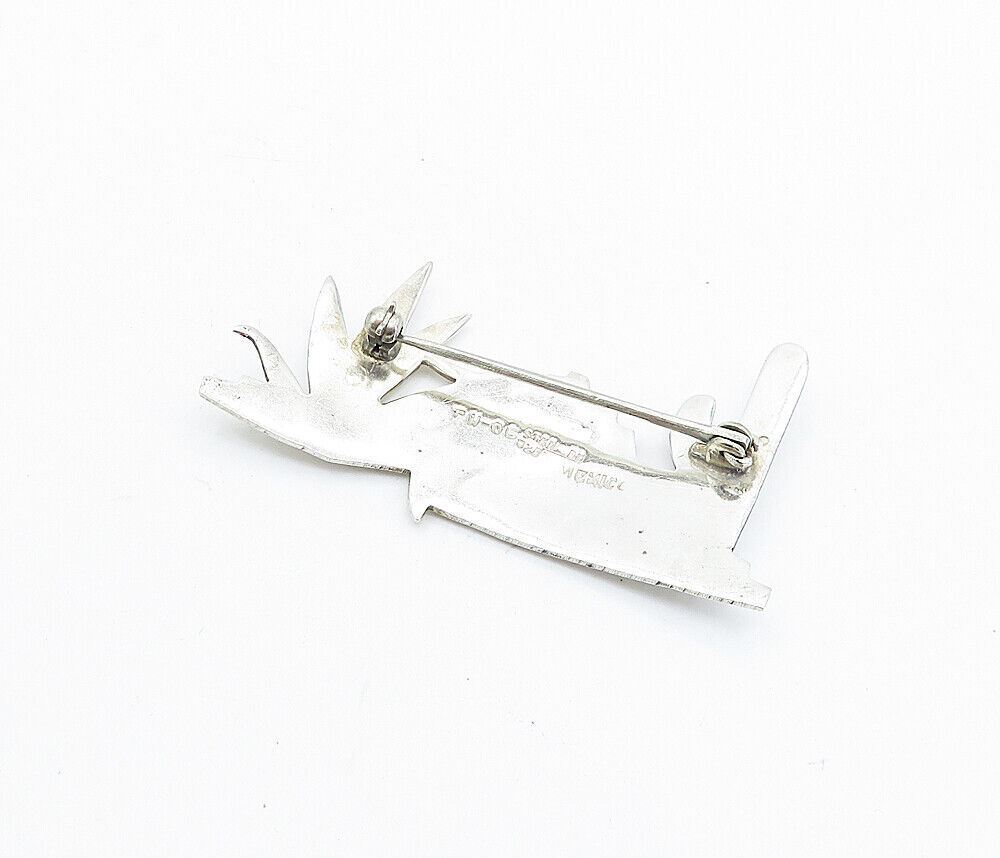 MEXICO 925 Sterling Silver  Vintage Cactus Desert Scene Brooch Pin  BP2629