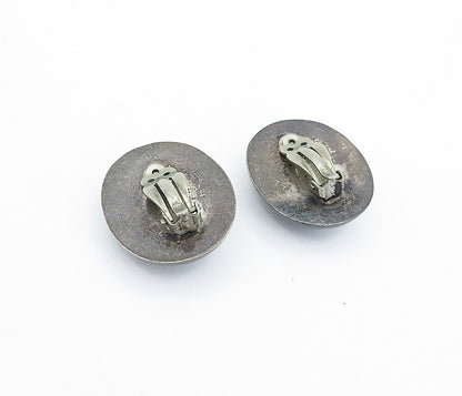 MEXICO 925 Sterling Silver  Vintage Blue Howlite Non Pierce Earrings  EG2240