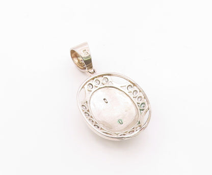 925 Sterling Silver  Vintage Shiny Topaz Dollar Sign Drop Pendant  PT18978