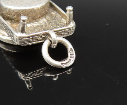 925 Sterling Silver  Vintage Roulette Game Wheel Table Pendant  PT21197