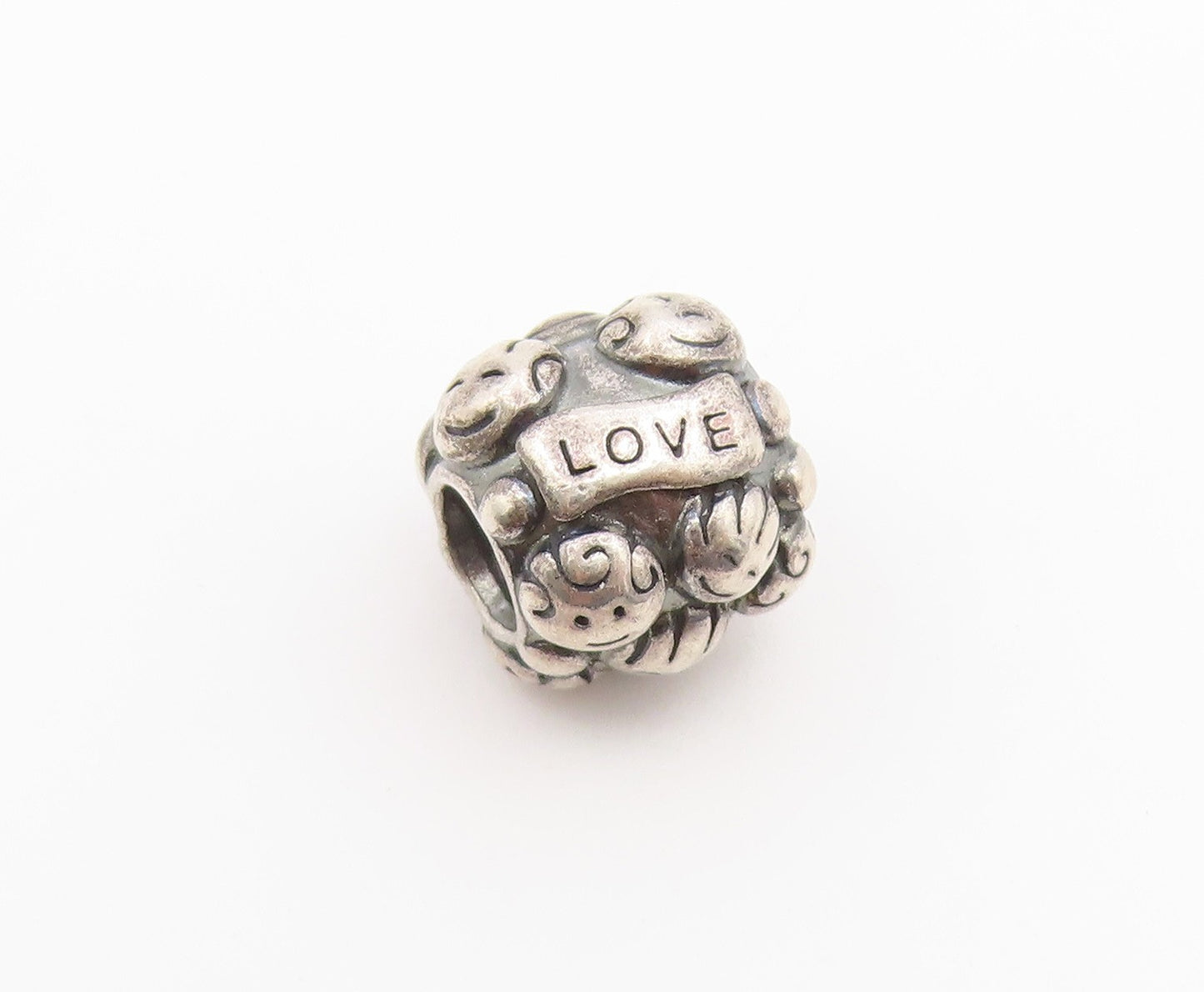 925 Sterling Silver Vintage Pendant PANDORA  Love & Family Faces Bead  PT26620
