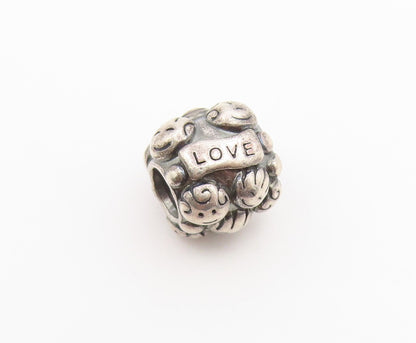 925 Sterling Silver Vintage Pendant PANDORA  Love & Family Faces Bead  PT26620