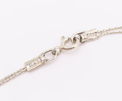 14k Gold 925 Sterling Silver Vintage Necklace Designer Bead Carved Onyx  NE4439