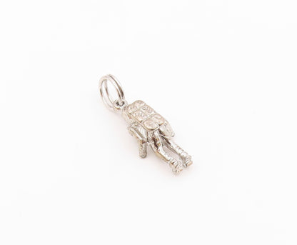 925 Sterling Silver  Vintage Petite Shiny Astronaut Drop Pendant  PT18949
