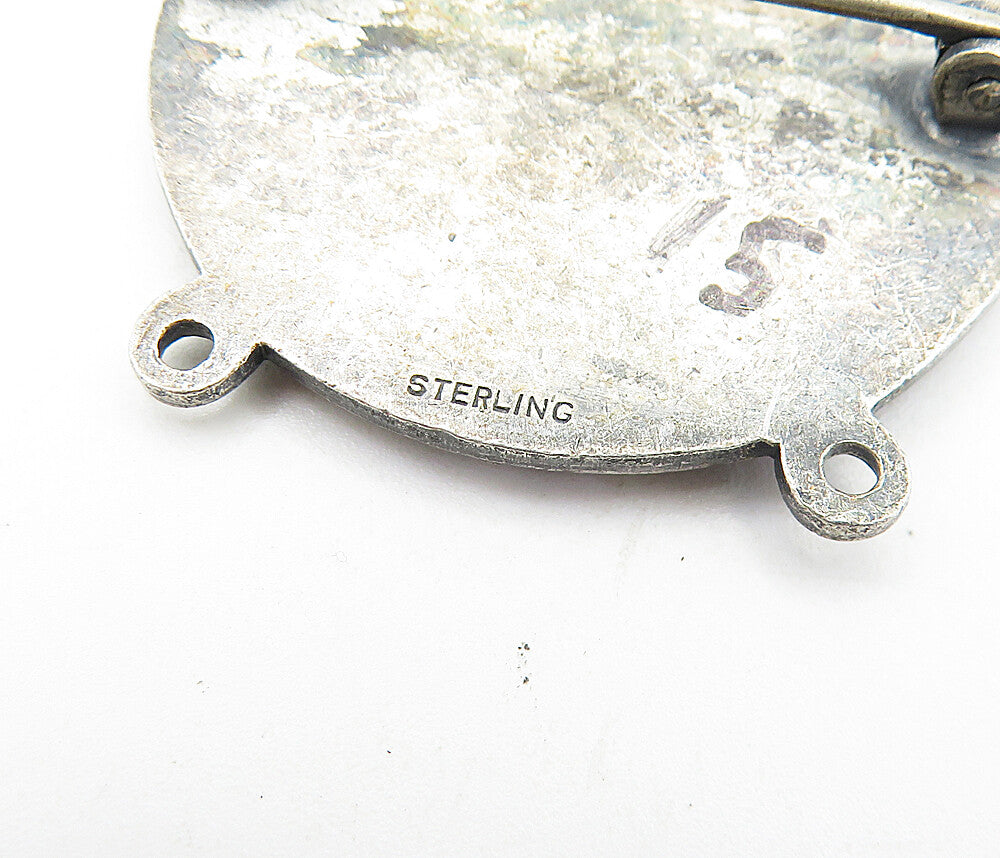 925 Sterling Silver  Vintage Antique Recreation Baltimore Brooch Pin  BP2689