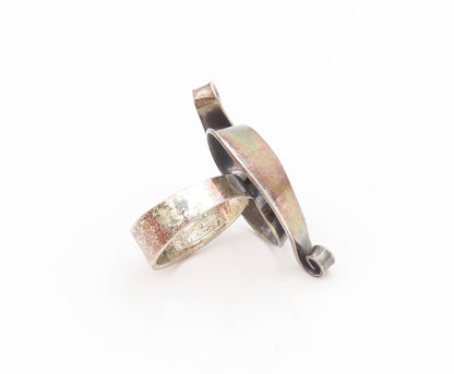 925 Sterling Silver Vintage Ring GRANIT FINLAND Swirly Curve Band  Sz 6  RG34450