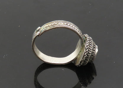 925 Sterling Silver  Vintage Blue Topaz Swirl Dome Band Ring Sz 10  RG21652
