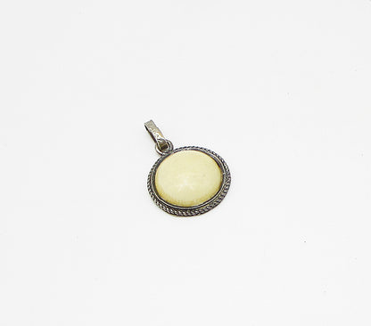 925 Sterling Silver  Vintage Dome Shell Drop Pendant  PT2326