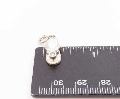 DISNEY 925 Sterling Silver Vintage Petite Topaz Flip Flop Sandal Pendant PT17113
