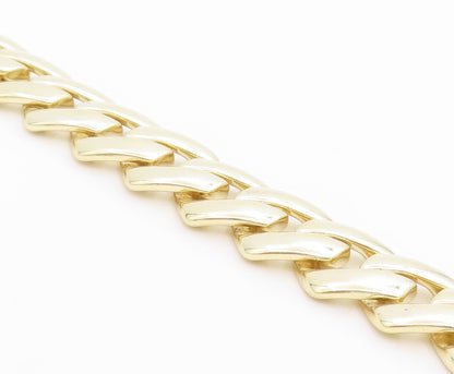 925 Sterling Silver Vintage Necklace Gold Plated CZ Chunky Cuban Link  NE4716
