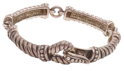 925 Sterling Silver Vintage Bracelet WHITHEY KELLY Twisted Rope Link  BT11489