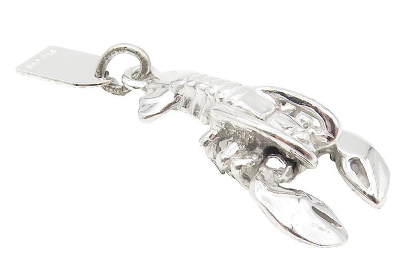 925 Sterling Silver  Vintage Petite Shiny Lobster New Orleans Pendant  PT9371
