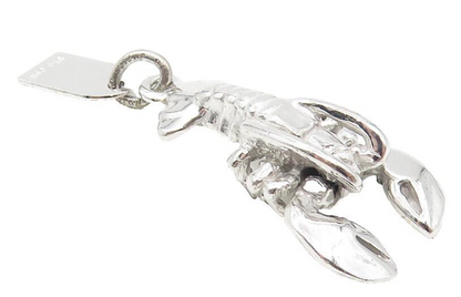 925 Sterling Silver  Vintage Petite Shiny Lobster New Orleans Pendant  PT9371