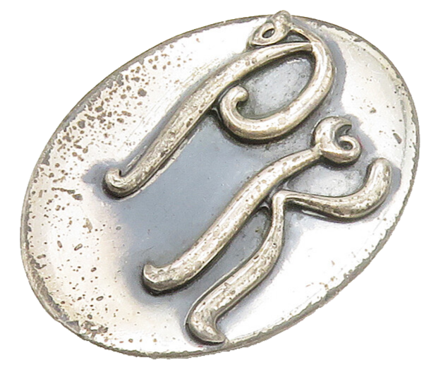 DESIGNER 925 Sterling Silver  Vintage Oxidized PK Initials Brooch Pin  BP6249
