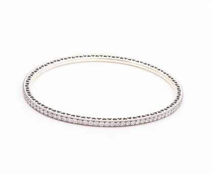 925 Sterling Silver Vintage Bracelet PANDORA CZ Elegant Eternity Bangle  BT11767