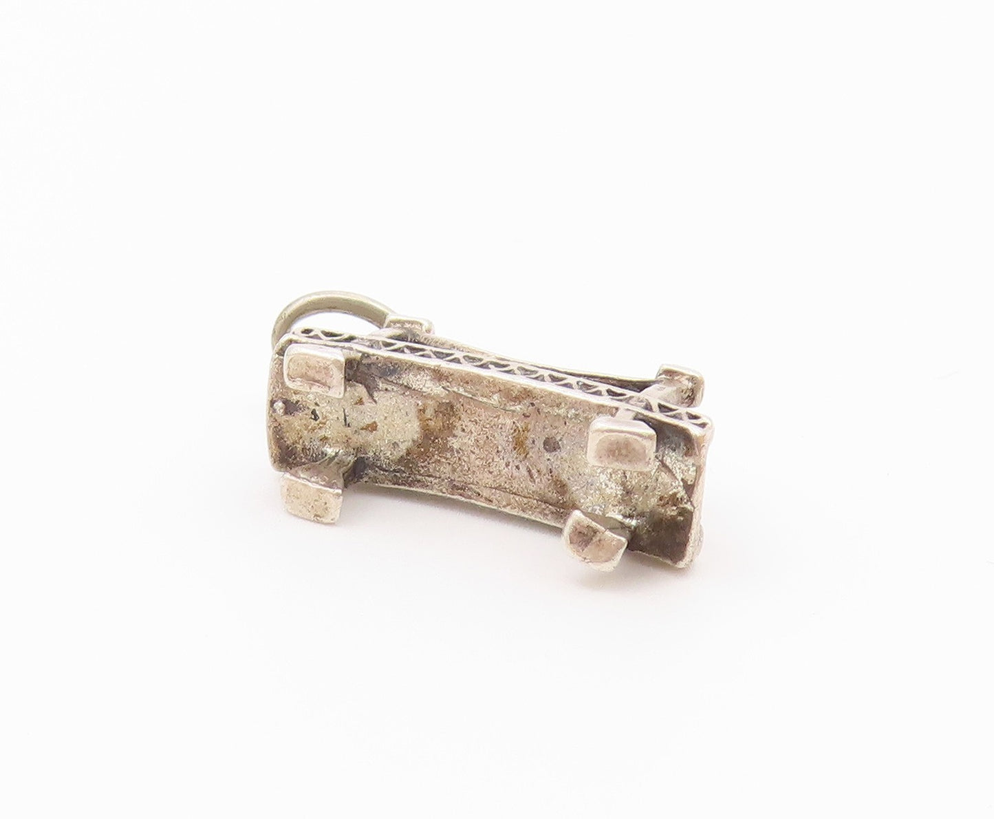 925 Sterling Silver  Vintage  Shiny Petite Bridge Motif Pendant  PT18876