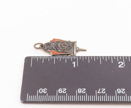 925 Sterling Silver  Vintage Antique Enamel GAA D Initial Pendant  PT17374