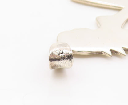 925 Sterling Silver  Vintage Modernist Woman Silhouette Shiny Pendant  PT9940